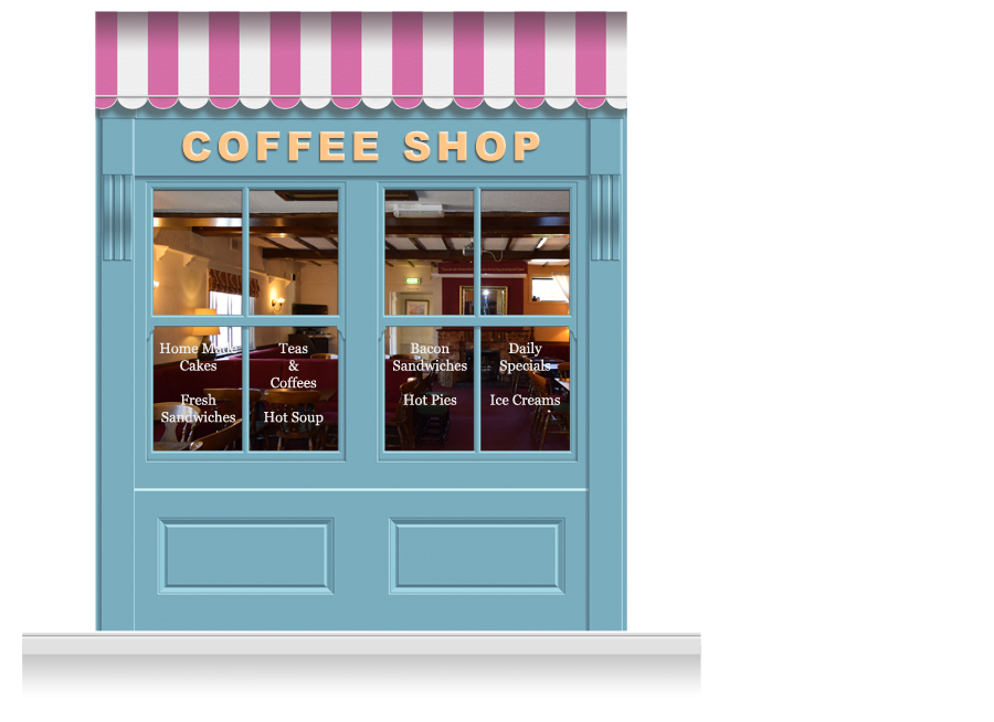 2Drop Leamington Shop Front 'Coffee Shop' Mural (280cm)