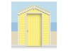 3-Drop Lemon Yellow Beach Hut Mural (257cm) + Door Print