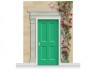 3-Drop Cambridge Door Set Mural (280cm) with Roses + Door Print
