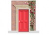 3-Drop Darlington Door Set Mural (280cm) with Roses + Door Print
