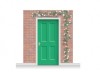 3-Drop Kingston Door Set Mural (240cm) with Clematis + Door Print