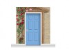 3-Drop Padstow Door Set Mural (240cm) with Roses + Door Print