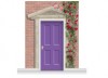 3-Drop Peterborough Door Set Mural (280cm) with Roses + Door Print