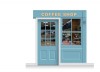 2-Drop Leamington Shop Front 'Coffee Shop' Mural (240cm) + Door Print