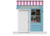 2-Drop Leamington Shop Front 'Coffee Shop' Mural (280cm)