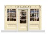 3-Drop Skipton Shop Front 'Restaurant' Mural (240cm) + Door Print
