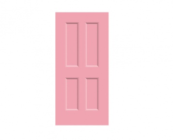 4 Panel Victorian Door Print - Lupin Pink