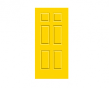 6 Panel Georgian Door Print - Primrose Yellow