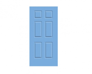 6 Panel Georgian Door Print - Wedgewood Blue