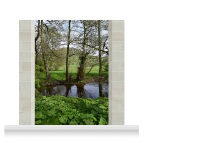 2-Drop Scenic Mural - Derbyshire River (240cm)