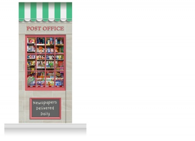1-Drop Colchester Shop Front 'Post Office & Shop' Mural (280cm)