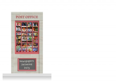 1-Drop Colchester Shop Front 'Post Office & Shop' Mural (240cm)