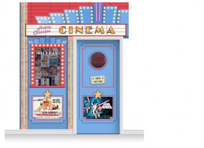 2-Drop Guildford 'Cinema' Mural (280cm) + Door Print