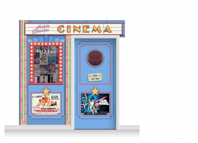 2-Drop Guildford 'Cinema' Mural (240cm) + Door Print