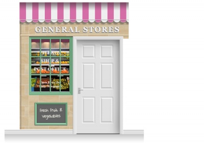2-Drop Blackburn Shop Front 'General Stores' Mural (280cm)