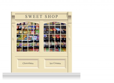 2-Drop Skipton Shop Front 'Sweet Shop' Mural (240cm)
