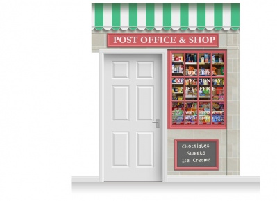 2-Drop Colchester Shop Front 'Post Office & Shop' Mural (280cm)