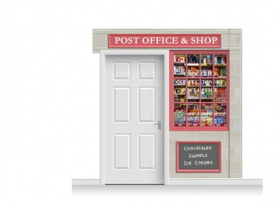 2-Drop Colchester Shop Front 'Post Office & Shop' Mural (240cm)
