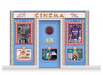 3-Drop Guildford 'Cinema' Mural (240cm) + Door Print
