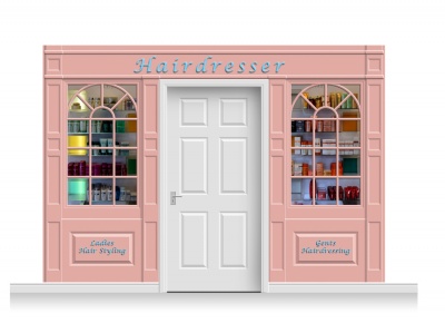 3-Drop Stamford Shop Front 'Hairdresser' Mural (240cm)