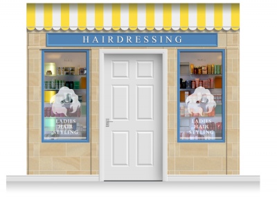 3-Drop Cheltenham Shop Front 'Hairdresser' Mural (280cm)