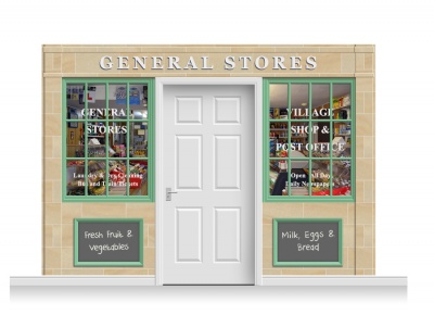 3-Drop Blackburn Shop Front 'General Stores' Mural (240cm)
