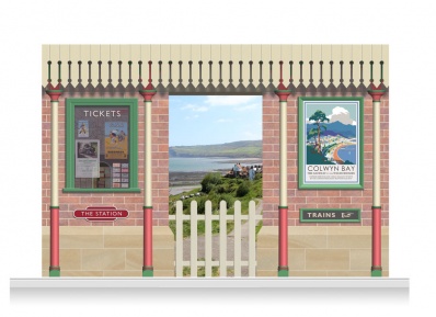 3-Drop Railway Station Mural (240cm) + Seaside View