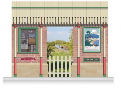 3-Drop Railway Station Mural (280cm) + Countryside View