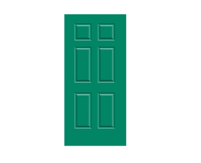 6 Panel Georgian Door Print Emerald Green