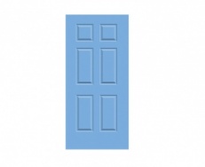 6 Panel Georgian Door Print - Wedgewood Blue