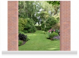 3-Drop Scenic Mural - Surrey Garden (280cm)
