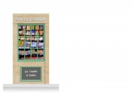 1-Drop Blackburn Shop Front 'Sweet Shop' Mural (240cm)