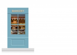 1-Drop Leamington Shop Front 'Bakery' Mural (240cm)