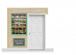 2-Drop Blackburn Shop Front 'General Stores' Mural (240cm)
