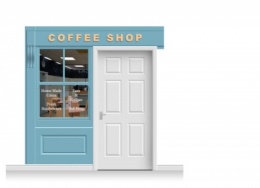 2-Drop Leamington Shop Front 'Coffee Shop' Mural (240cm)