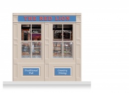 2-Drop Durham Shop Front 'Red Lion Pub' Mural (240cm)