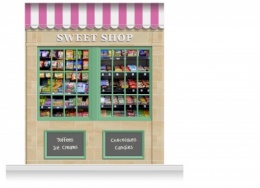 2-Drop Blackburn Shop Front 'Sweet Shop' Mural (280cm)